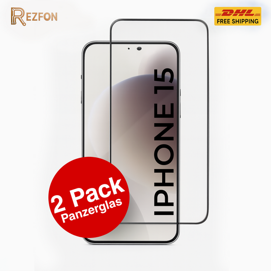 Panzerglas Full Screen für iPhone 15 – 9H Edge-to-Edge Schutzfolie
