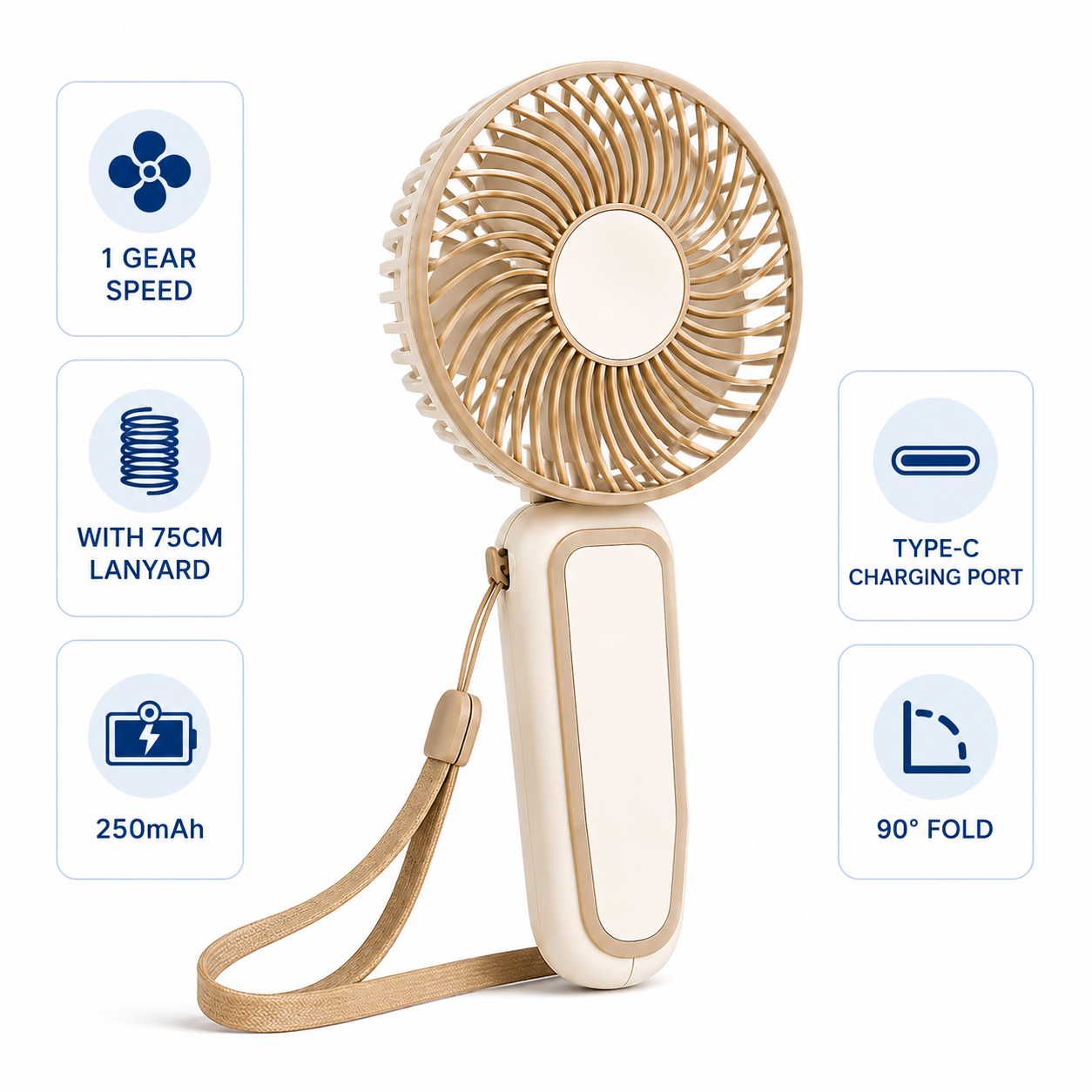 MAYOU YH0034 Faltbarer Handventilator Type-C