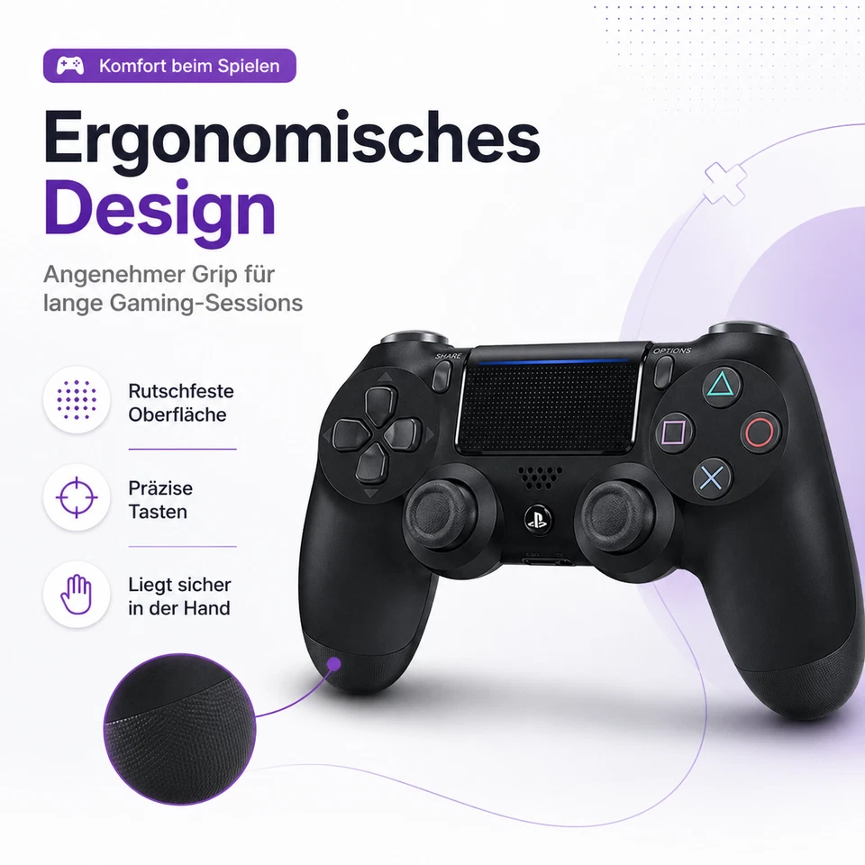 Kabelloser Controller kompatibel mit PS4 – Gaming Controller mit präziser Steuerung