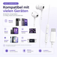 USB-C Kopfhörer mit Mikrofon Weiß für iPhone Samsung Typ-C Headset