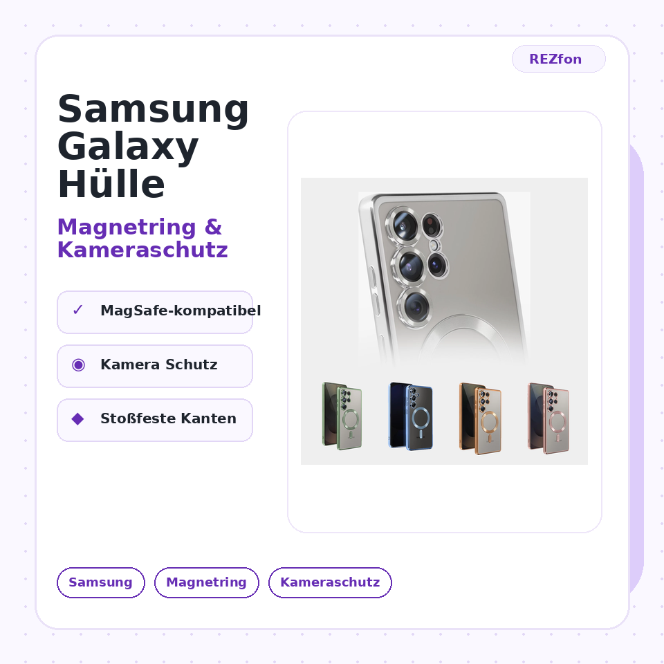 Magnetische Hülle für Samsung Galaxy S26 S25 S24 S23 S22 mit Kameraschutz