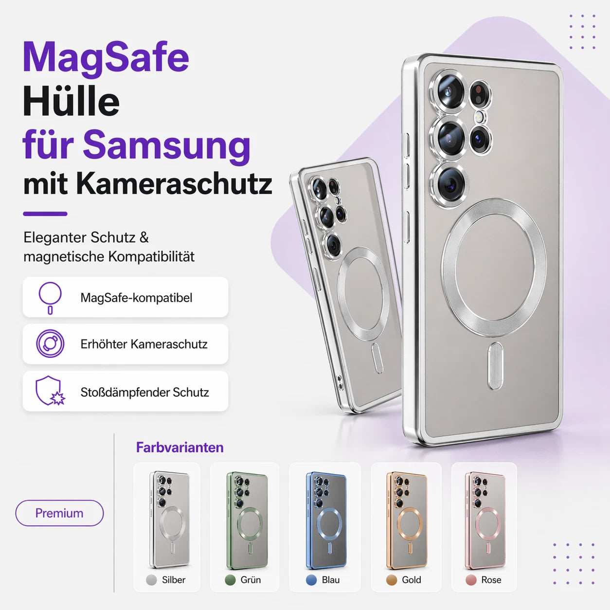 MagSafe-kompatible Samsung Galaxy Hülle mit Kameraschutz - Bild 2